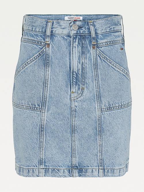 Tommy Hilfiger Mom Fit Denim Mini Szoknya Női Denim | TH934NXR