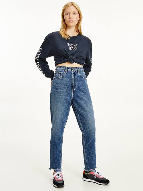 Tommy Hilfiger Mom Ultra High Rise Tapered Hemp Farmer Női Denim | TH634HRI