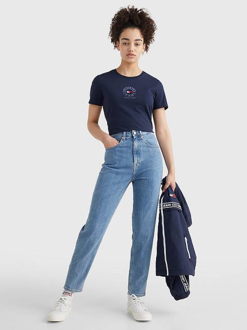 Tommy Hilfiger Mom Ultra High Rise Tapered Farmer Női Denim | TH795FUN