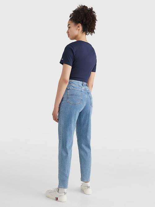 Tommy Hilfiger Mom Ultra High Rise Tapered Farmer Női Denim | TH795FUN