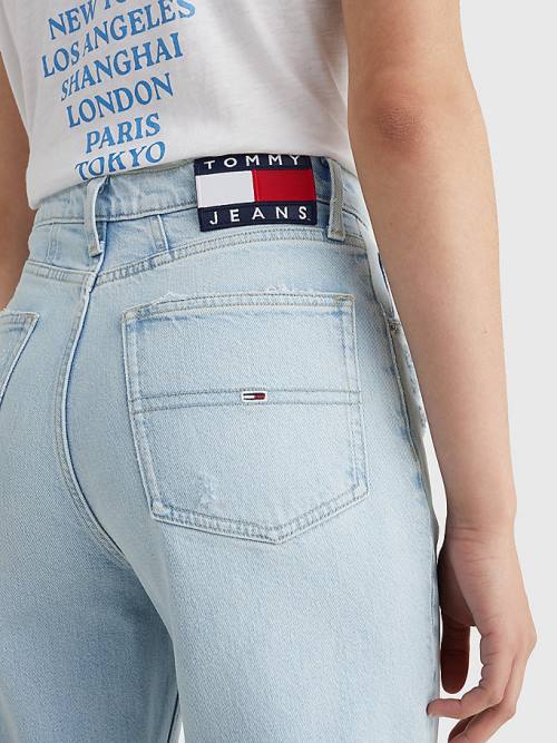 Tommy Hilfiger Mom Ultra High Rise Tapered Distressed Farmer Női Denim | TH841RPG