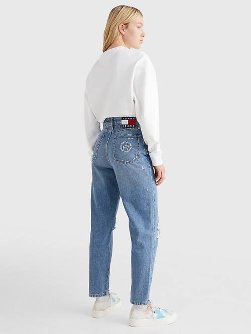 Tommy Hilfiger Mom Ultra High Rise Tapered Hemp Farmer Női Denim | TH906AJU