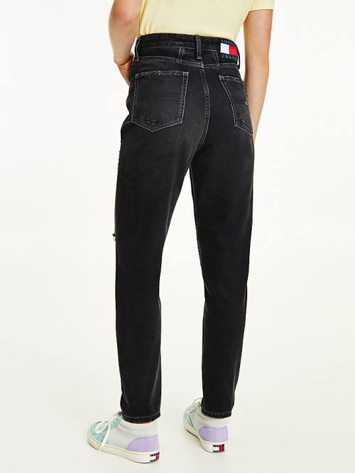 Tommy Hilfiger Mom Ultra High Rise Tapered Black Farmer Női Denim | TH951RID