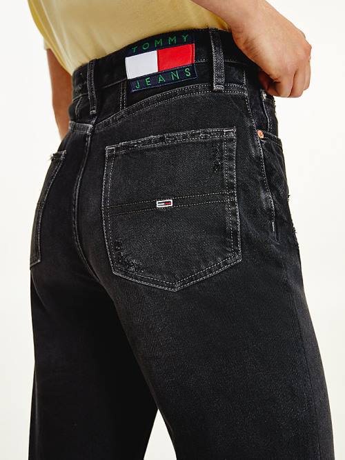 Tommy Hilfiger Mom Ultra High Rise Tapered Black Farmer Női Denim | TH951RID