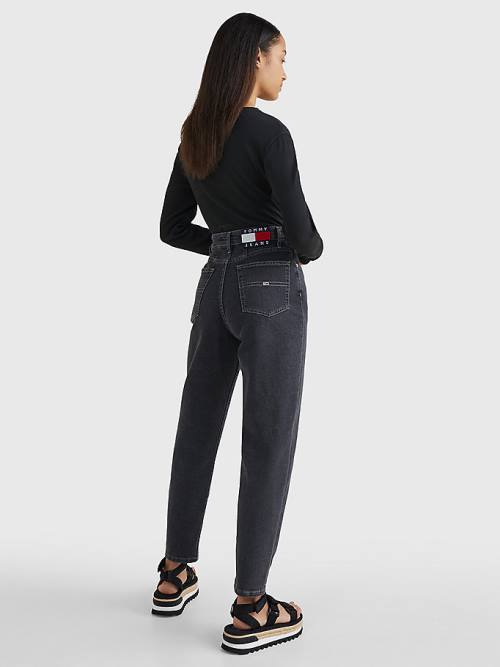 Tommy Hilfiger Mom Ultra High Rise Tapered Black Farmer Női Denim | TH980JMS