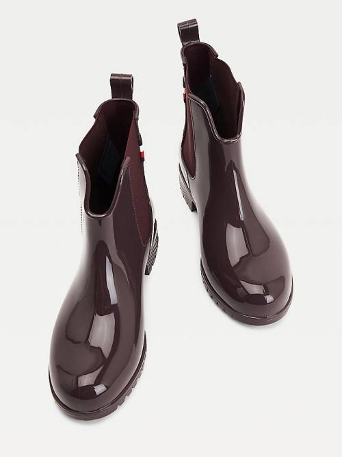 Tommy Hilfiger Monogram Ankle Rainboots Bakancs Női Piros | TH697BVS