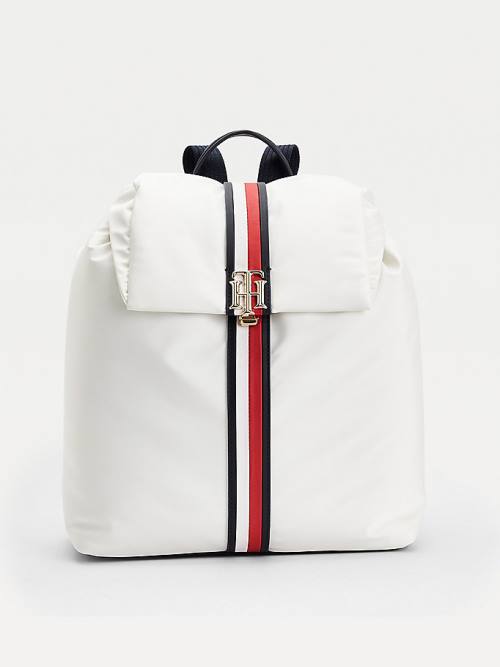 Tommy Hilfiger Monogram Backpack Táska Női Fehér | TH452RUB