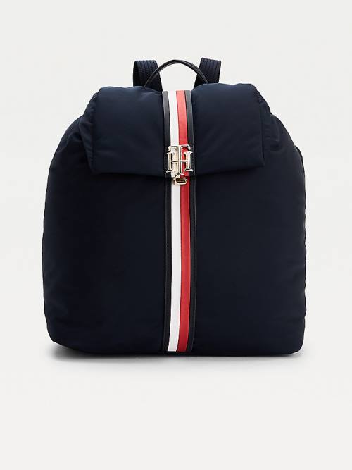 Tommy Hilfiger Monogram Backpack Táska Női Kék | TH643TJL