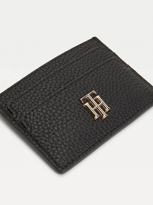 Tommy Hilfiger Monogram Card Holder Pénztárca Női Fekete | TH164VAB