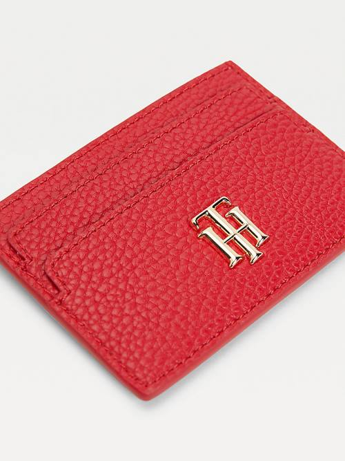 Tommy Hilfiger Monogram Card Holder Pénztárca Női Piros | TH189TXI