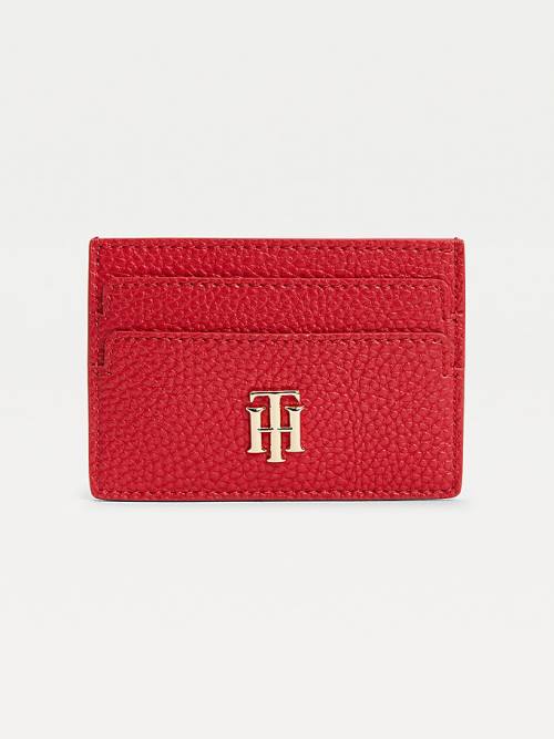 Tommy Hilfiger Monogram Card Holder Pénztárca Női Piros | TH189TXI