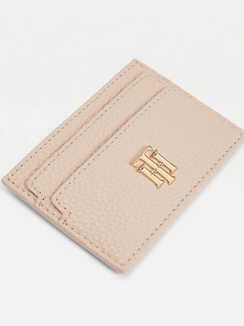 Tommy Hilfiger Monogram Card Holder Pénztárca Női Bézs | TH683WIS