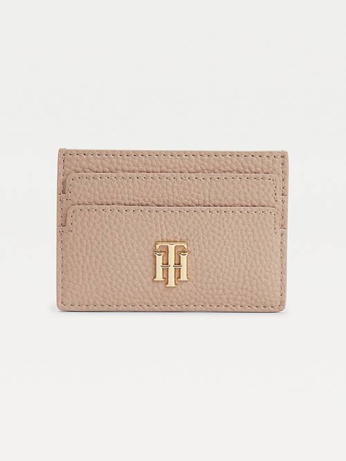 Tommy Hilfiger Monogram Card Holder Pénztárca Női Bézs | TH683WIS