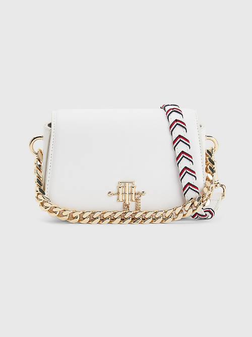 Tommy Hilfiger Monogram Chain Crossover Mini Táska Női Fehér | TH163DOW