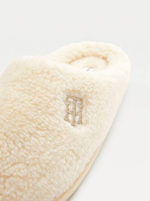 Tommy Hilfiger Monogram Fleece Home Papucs Női Sárga | TH417DYM