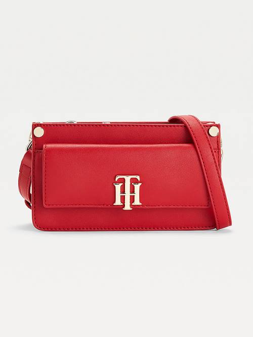 Tommy Hilfiger Monogram Lock Small Crossover Táska Női Piros | TH046NIT