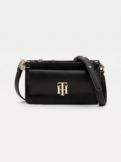 Tommy Hilfiger Monogram Lock Small Crossover Táska Női Fekete | TH914XVP