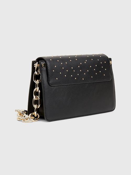 Tommy Hilfiger Monogram Lock Studded Crossover Táska Női Fekete | TH396SEY