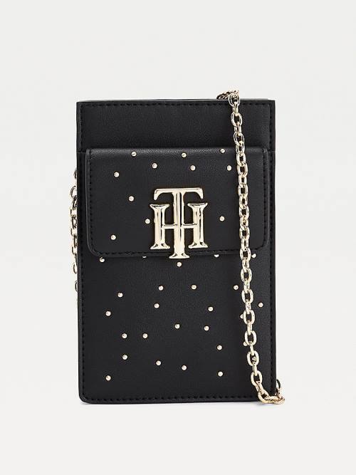 Tommy Hilfiger Monogram Party Phone Pénztárca Női Fekete | TH604VDW