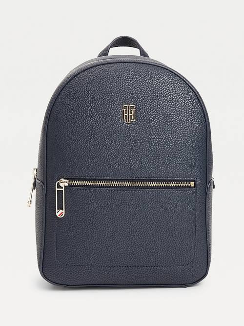 Tommy Hilfiger Monogram Plaque Backpack Táska Női Kék | TH370PRI