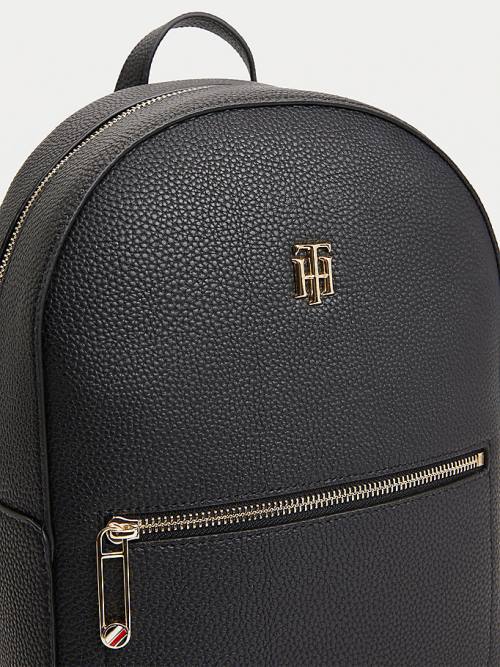 Tommy Hilfiger Monogram Plaque Backpack Táska Női Fekete | TH821TEQ