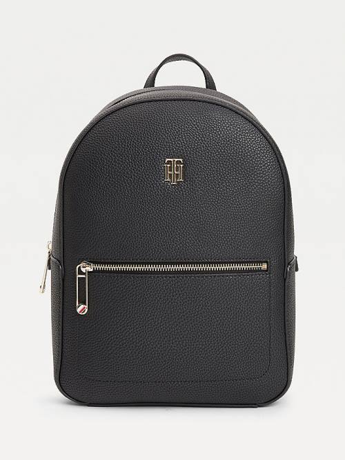 Tommy Hilfiger Monogram Plaque Backpack Táska Női Fekete | TH821TEQ