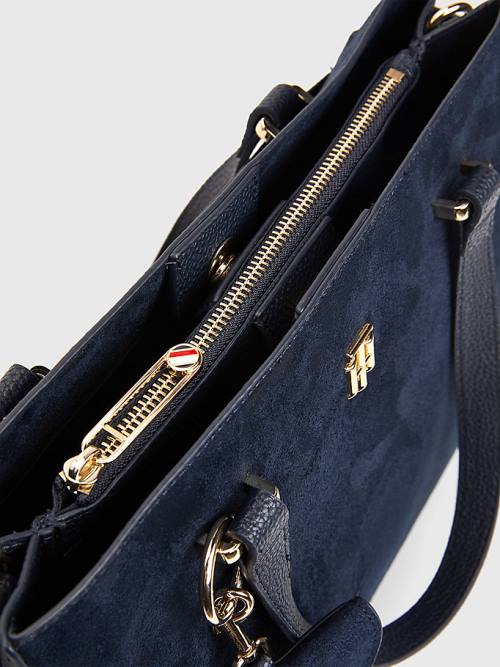 Tommy Hilfiger Monogram Plaque Satchel Táska Női Kék | TH821EPB