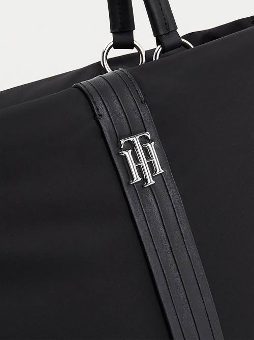 Tommy Hilfiger Monogram Plaque Tote Táska Női Fekete | TH852SWL