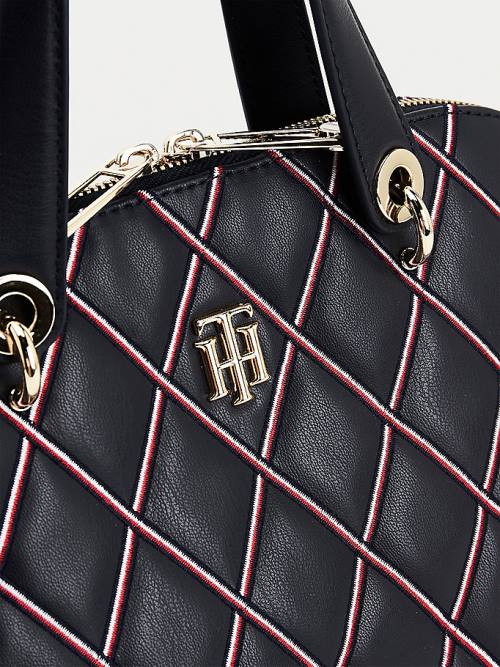 Tommy Hilfiger Monogram Quilted Crossover Táska Női Kék | TH649GLF