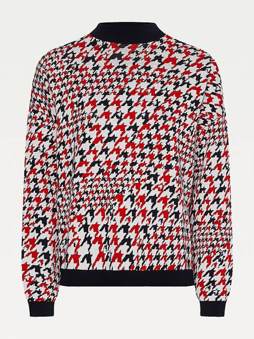 Tommy Hilfiger Monogram Regular Fit Mock Turtleneck Jumper Pulóverek Női Piros | TH503ALC