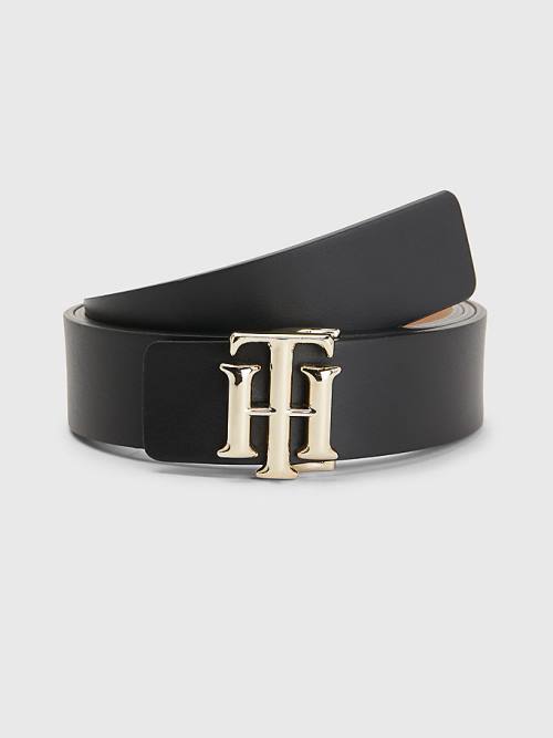 Tommy Hilfiger Monogram Reversible Bőr Öv Női Fekete | TH604JQO