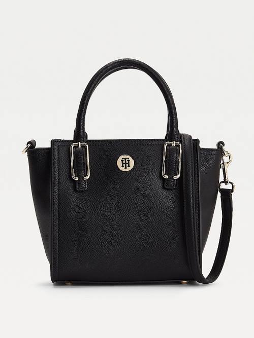 Tommy Hilfiger Monogram Small Tote Táska Női Fekete | TH852UZP