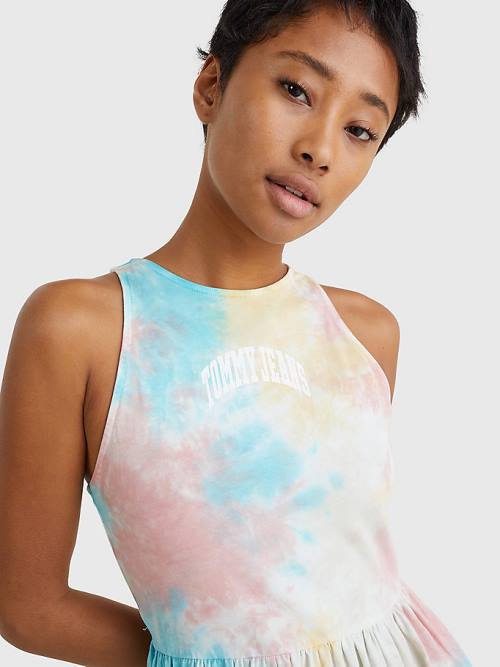 Tommy Hilfiger Multicolour Tie-Dye Skater Ruha Női Fehér | TH356HBD