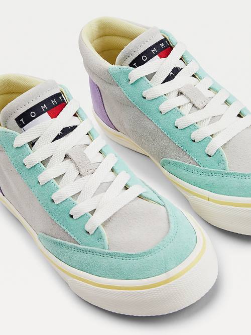 Tommy Hilfiger Multicolour Velúr Skate Tornacipő Női Szürke | TH561OJC