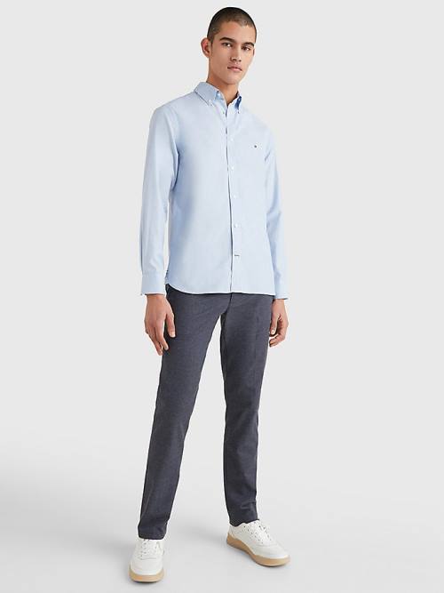 Tommy Hilfiger Natural Soft Poplin Regular Fit Ingek Férfi Kék | TH084BWO