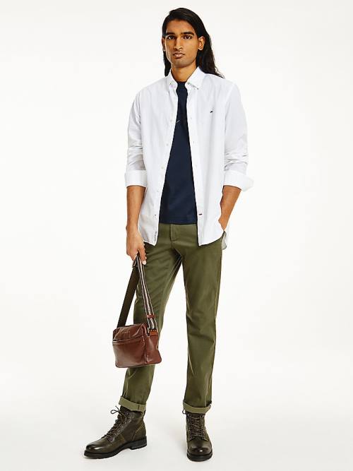 Tommy Hilfiger Natural Soft Poplin Regular Fit Ingek Férfi Fehér | TH598PIN