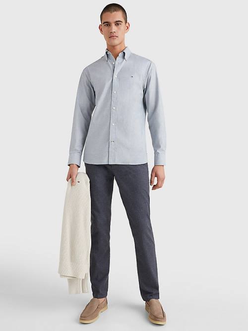 Tommy Hilfiger Natural Soft Poplin Regular Fit Ingek Férfi Kék | TH908ISW