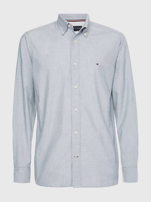 Tommy Hilfiger Natural Soft Poplin Regular Fit Ingek Férfi Kék | TH908ISW