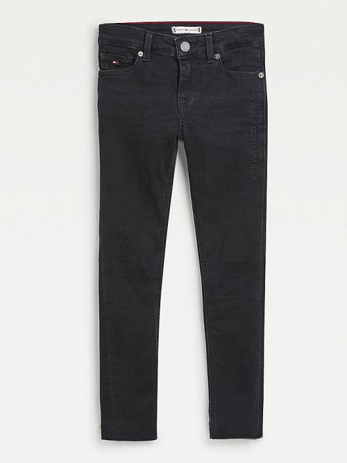 Tommy Hilfiger Nora Skinny Faded Black Farmer Lány Denim | TH398POJ