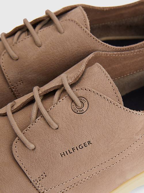 Tommy Hilfiger Nubuck Csipke-Up Alkalmi Cipő Férfi Khaki | TH108EMX