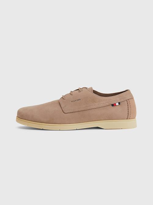 Tommy Hilfiger Nubuck Csipke-Up Alkalmi Cipő Férfi Khaki | TH108EMX