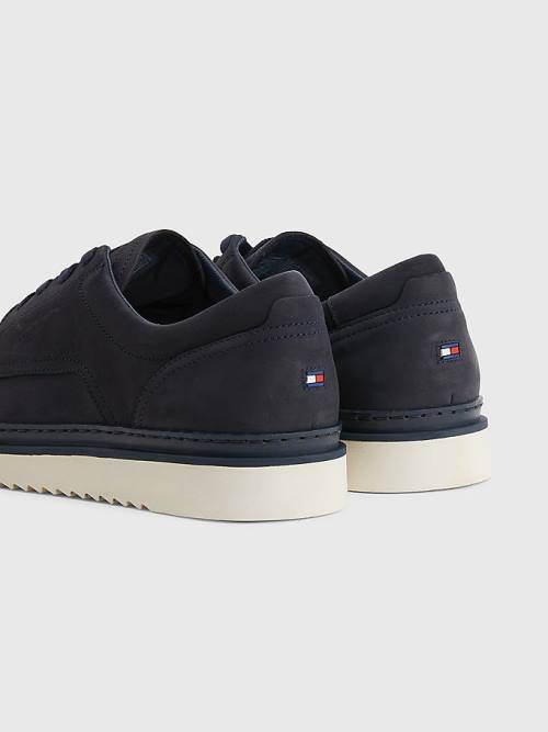 Tommy Hilfiger Nubuck Klipsz Csipke-Up Alkalmi Cipő Férfi Kék | TH418VGM