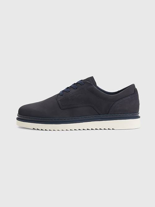 Tommy Hilfiger Nubuck Klipsz Csipke-Up Alkalmi Cipő Férfi Kék | TH418VGM