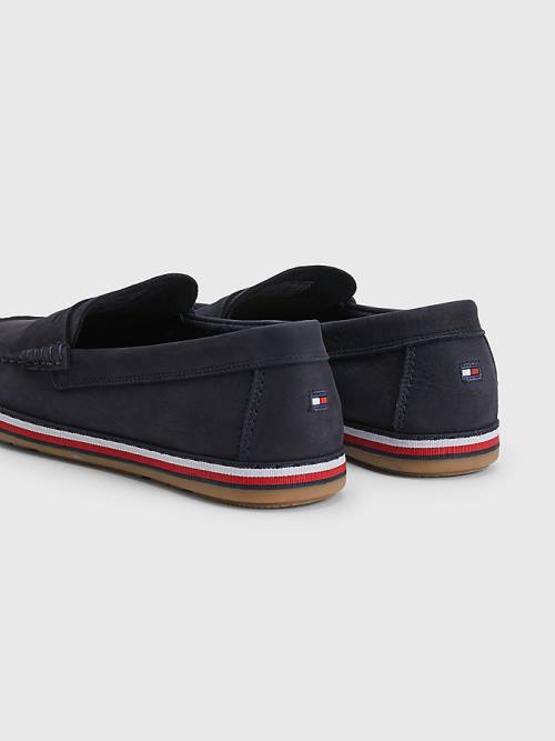 Tommy Hilfiger Nubuck Moccasins Alkalmi Cipő Férfi Kék | TH782CIB