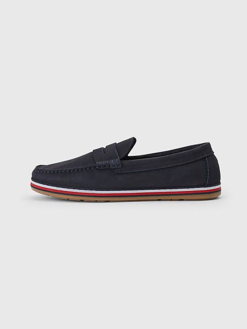 Tommy Hilfiger Nubuck Moccasins Alkalmi Cipő Férfi Kék | TH782CIB