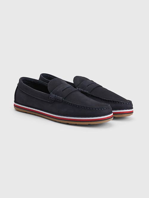 Tommy Hilfiger Nubuck Moccasins Alkalmi Cipő Férfi Kék | TH782CIB