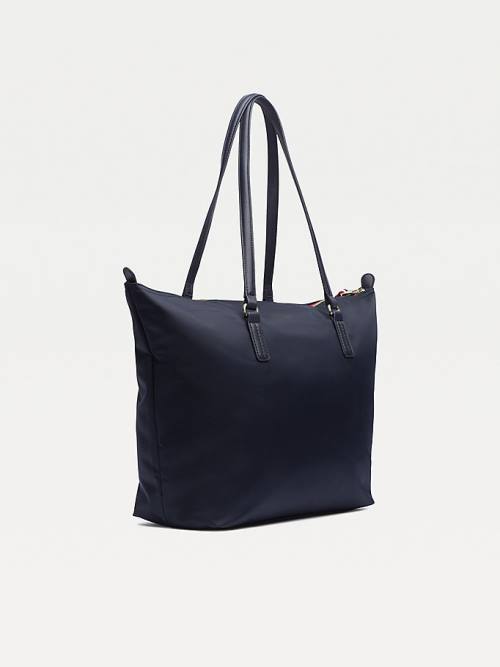 Tommy Hilfiger Nylon Blend Tote Táska Női Kék | TH576JKV