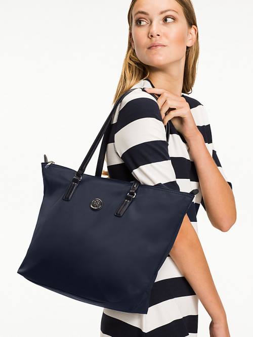 Tommy Hilfiger Nylon Blend Tote Táska Női Kék | TH576JKV