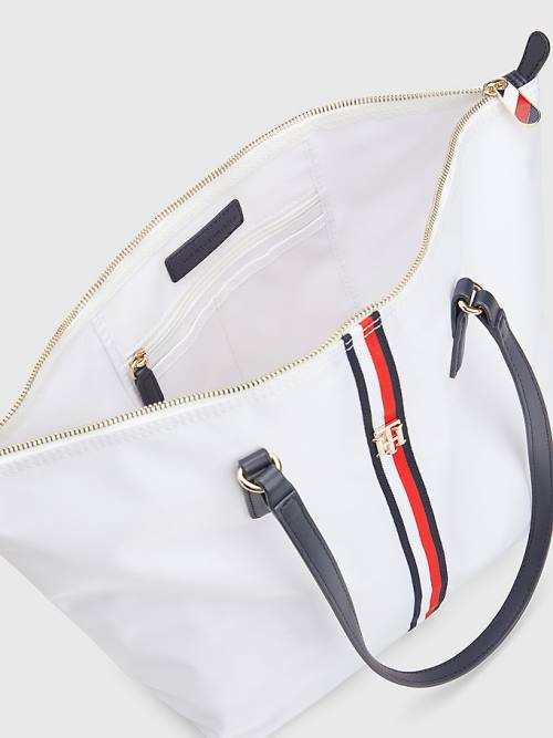 Tommy Hilfiger Nylon Signature Tote Táska Női Fehér | TH018RDF