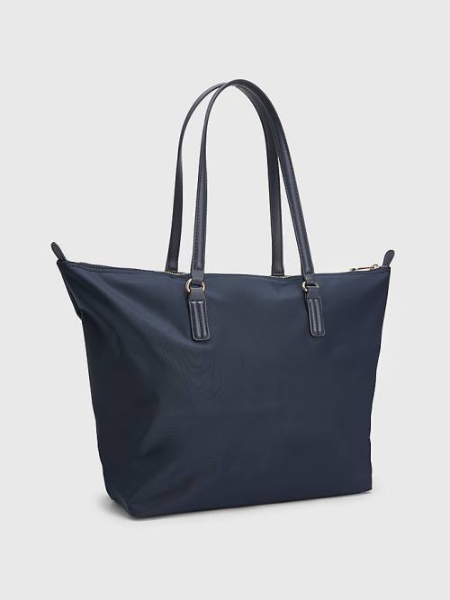 Tommy Hilfiger Nylon Signature Tote Táska Női Kék | TH359HBO